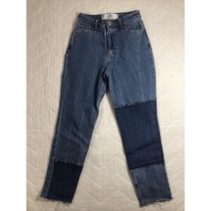 Hollister Jeans Women's 00S (23x25) Denim Patchwork Curvy High Rise Mom (22x23)